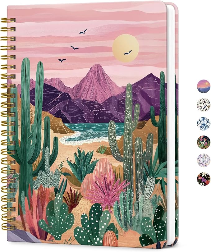 ZOTIA Lined Spiral Journal for Women, A5 Pretty Hardcover Notebook for Work by Zotia