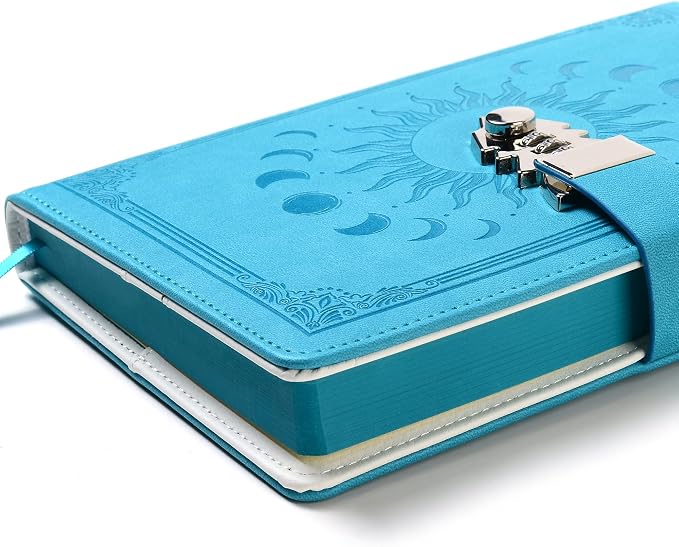 ZXHQ Journal with Lock with Pen, A5 224 Pages Lock Diary, Colorful Edge - Image 2