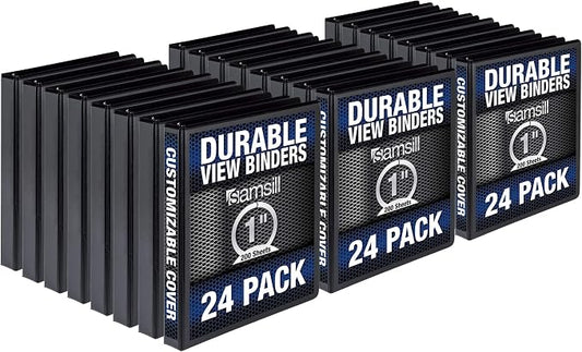 Samsill Durable 1 Inch Binder, Made in the USA, Round Ring Customizable Clear by Samsill