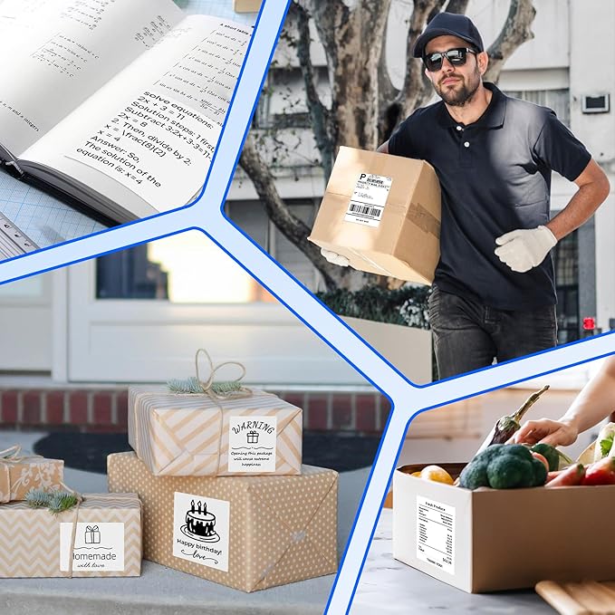 80PCs Phomemo Thermal Labels, 3.3 x 4 Shipping Label Compatible with 241-BT, M421 Label Printer-DeskLoop Office