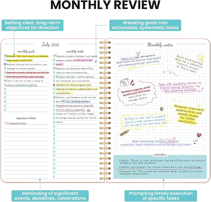 Monthly Planner 2026-2027, 18 Months Calendar Planner 2026-2027, Runs from July - Image 3