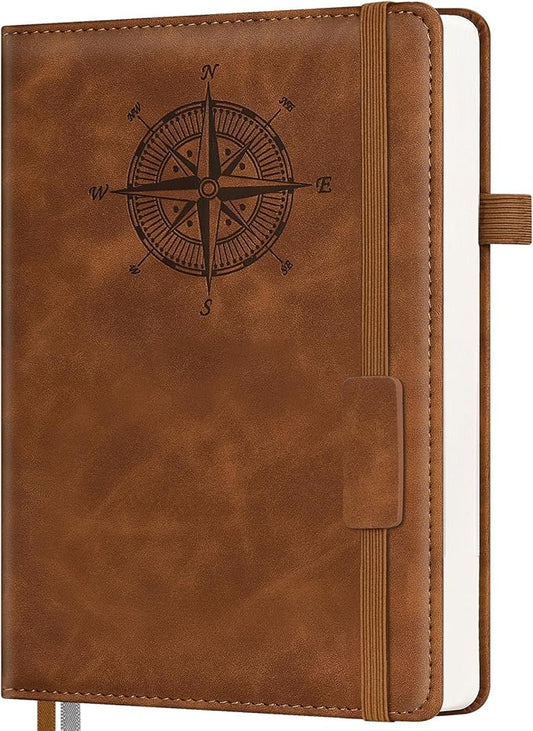 Notebook Journal for Women Men: Leather Journal for Writing, Hardcover College Ruled Journals Notebooks with Thick Paper, Large A4 Daily Journal for Travel, Diary, Gifts for Teens, 8.5"×11", Coffee-DeskLoop Office