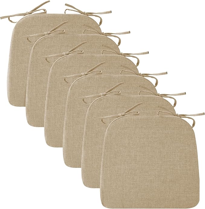 Ruqmuis Chair Cushions for Dining Chairs, D-Shaped Chair Pads by Ruqmuis
