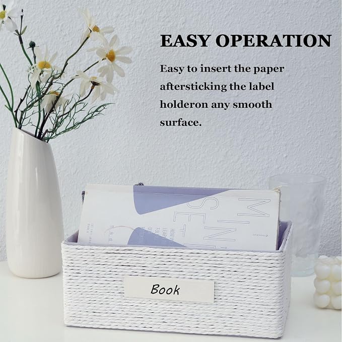 Label Holders Adhesive Shelf Tag Clear Shelf Tag Index Card Pockets Plastic - Image 7