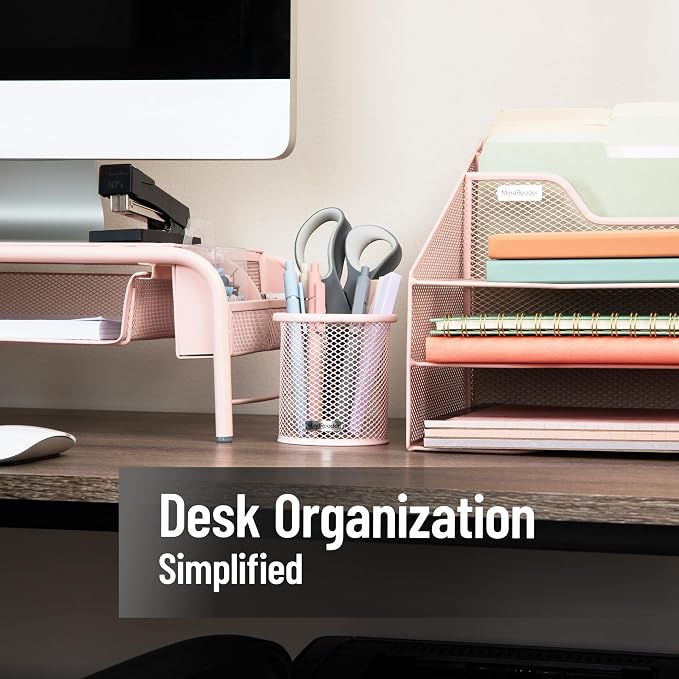 Mind Reader Pen and Accessories Holder, Desktop Organizer, Metal Mesh, 3.5"L x - Image 2