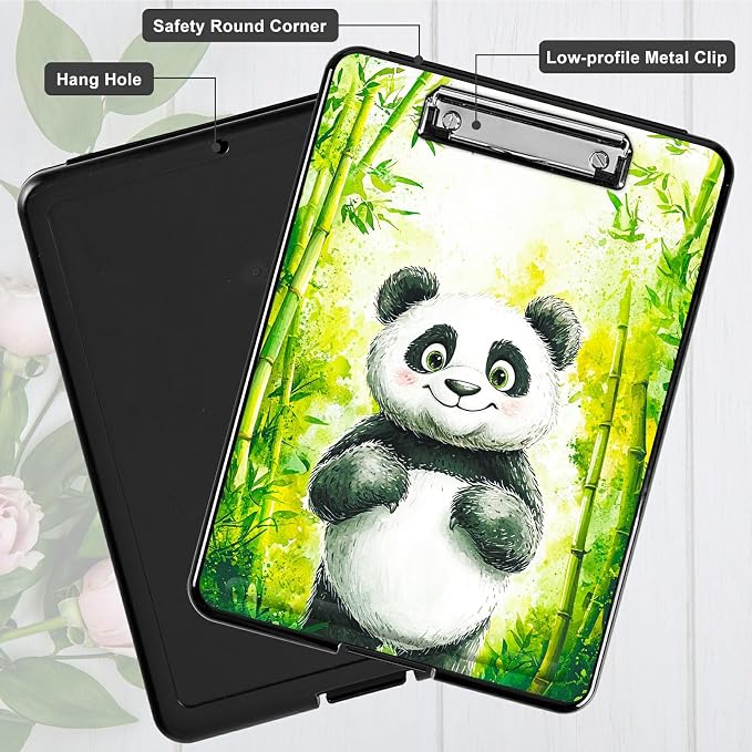 Green Bamboo Panda A4 Clipboard - Image 5