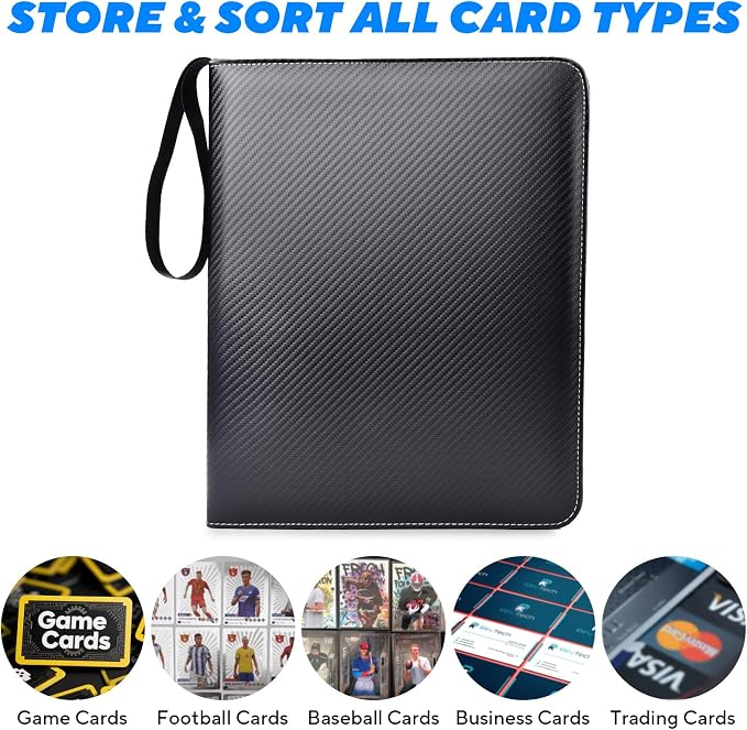 Portable 9-Pocket Trading Card Binder, Holds 1080 Cards - Image 4