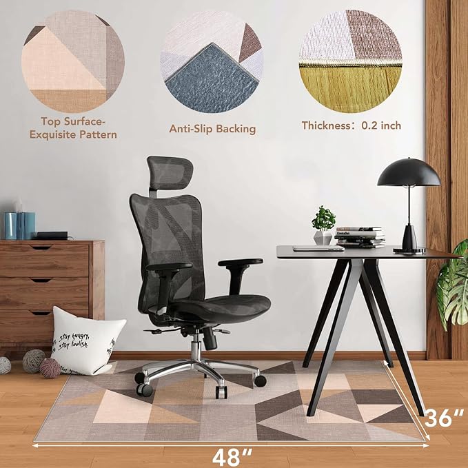 Office Chair Mat for Hardwood Floor&Tile Floor, Under Desk Rug for Rolling - Image 2
