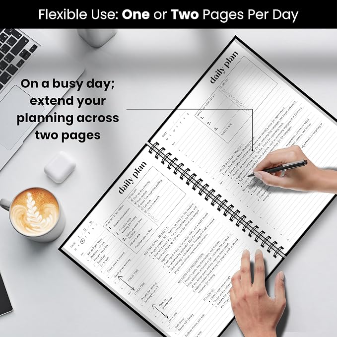 Undated Daily & Monthly Planner 2026-2027 | Hourly Schedule | Large 8.5" x 11" - Image 4