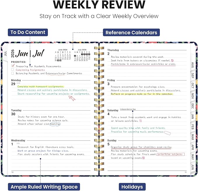 Planner 2026-2027, Hardcover Monthly and Weekly Academic Planner July 2026 - Image 3