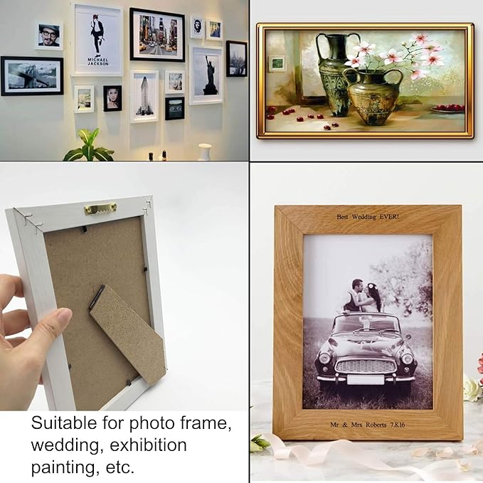 50 Pack Small Sawtooth Picture Hangers Steel Picture Hangers Picture Frames Hangers with Screws Picture Hang Solutions, for Hanging Clock Paintings Artwork Picture Frame Hook Photos(Gold)-DeskLoop Office