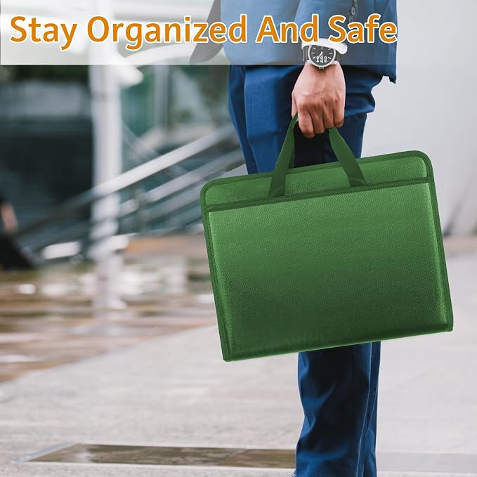 onvvippiv File Organizer Fireproof Expanding Accordion File Folder | Document - Image 6