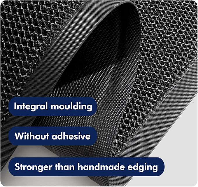 Front Door Mat Indoor/Outside Entrance 35"x24" Waterproof,Rubber Heavy Duty Outdoor Rug for Back Door Dirt Trapping,All Weather Entryway Mat,Black and White-DeskLoop Office