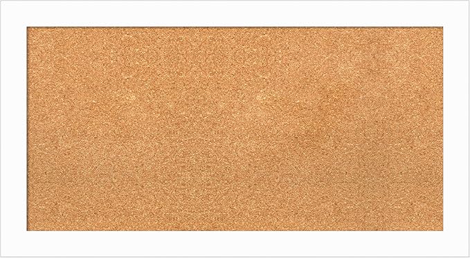 Amanti Art Natural Cork Board for Wall, 19x35 Vision Board with White Frame, Medium Corkboard Office Decor for Home Organization, Casual Corkboard Pinboard to Display Items for Home Organization in-DeskLoop Office