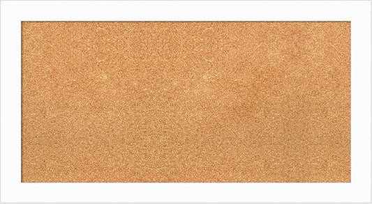 Amanti Art Natural Cork Board for Wall, 19x35 Vision Board with White Frame, Medium Corkboard Office Decor for Home Organization, Casual Corkboard Pinboard to Display Items for Home Organization in-DeskLoop Office