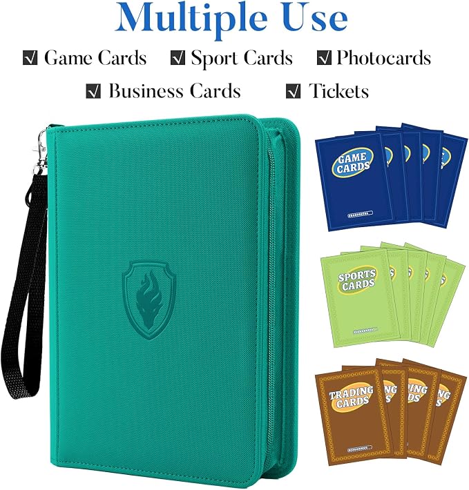 Fabmaker Premium 4 Pocket Zip Card Binder, Trading Card Binder - Image 3
