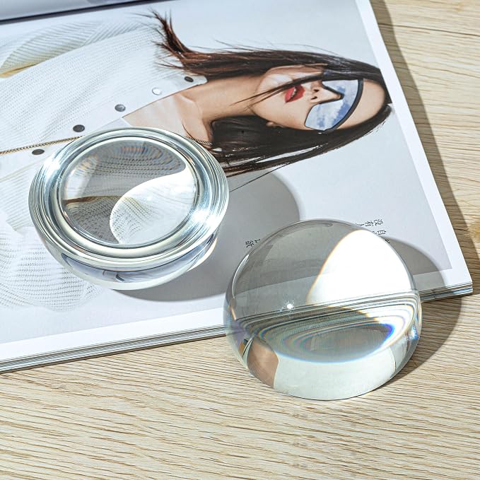 2Pcs 3.1inch Crystal Dome Magnifying Paperweight, Paper Weights - Image 4