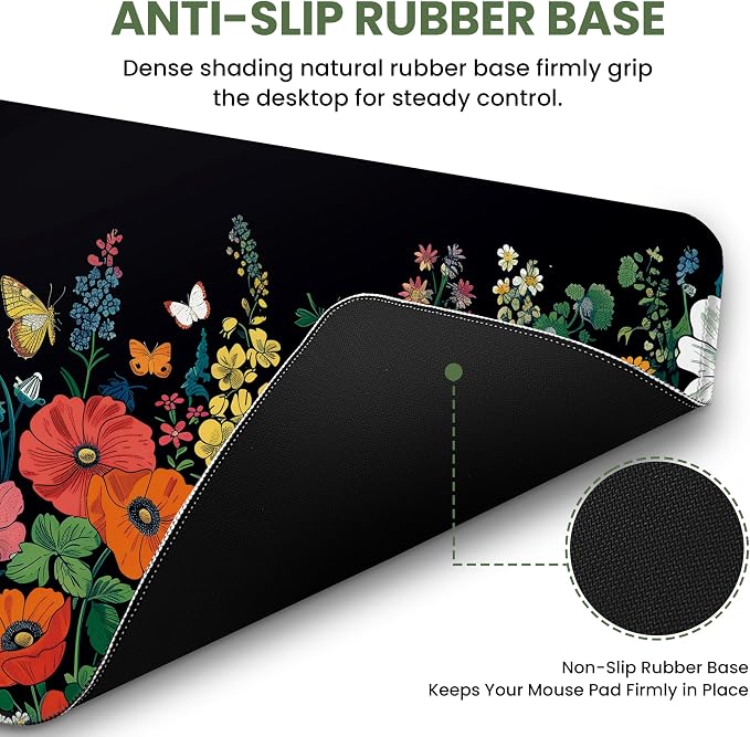 Aesthetic Desk Mat, Cute Botanical Floral Desk Pad Protector - Image 3