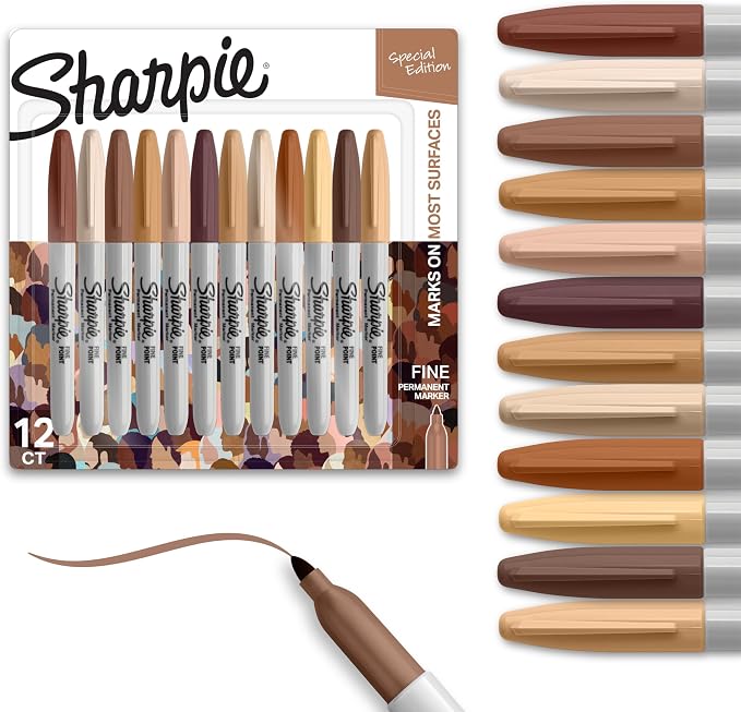 Sharpie Permanent Markers, Special Edition Portrait Colors, Fine Point by Sharpie