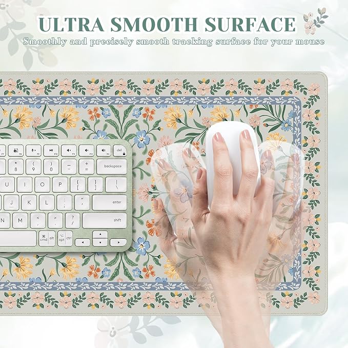 iCasso Green Aesthetic Flower Mouse pad - Image 3