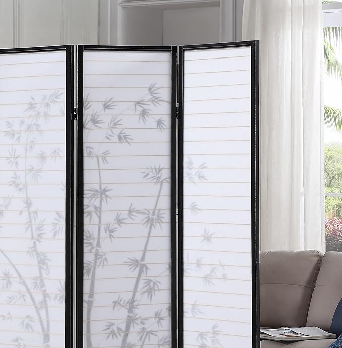 NicBex Room Divider 4 Panel Room Dividers with Oriental Style Partition Room Dividers and Folding Privacy Screens Wall Divider for Home, Office, Room Separation,72" W x 1" D x 71" H, Black-DeskLoop Office