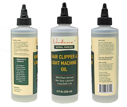 Verdana Hair Clipper & Trimmer Oil – 8 Fl Oz – Plant-Derived Light Machine Oil - Image 2