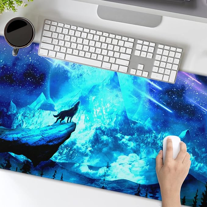 Gaming Mouse Pad Anime Mousepad Large Extended Wolves Gaming Mouse Mat - Image 2