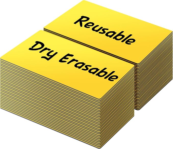 LLPT Dry Erase Magnetic Labels 1" x 4" 50 Packs Yellow | Reusable Blank by LLPT-AllAboutAdhesiveTapes