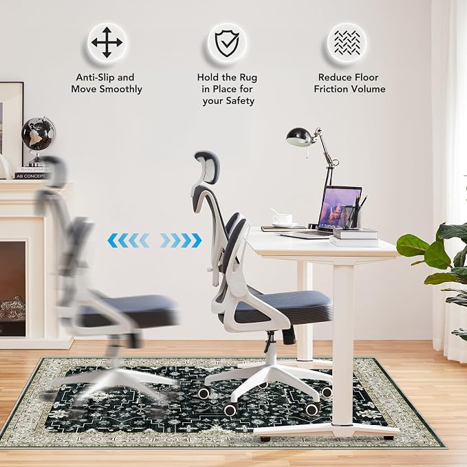 Office Chair Mat for Hardwood Floor&Tile Floor, Under Desk Rug for Rolling - Image 5