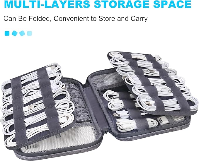 Lacdo Cord Organizer Travel, Cable Organizer Bag Case, Portable Electronics - Image 3