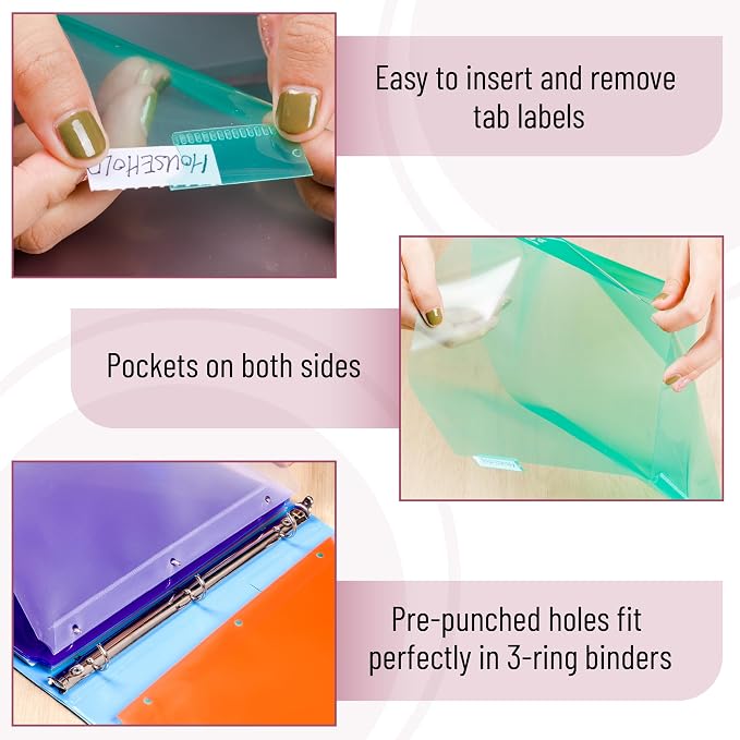 Mr. Pen- Binder Dividers with Pockets and Tabs, 48 Pack | Pastel Color - Image 4