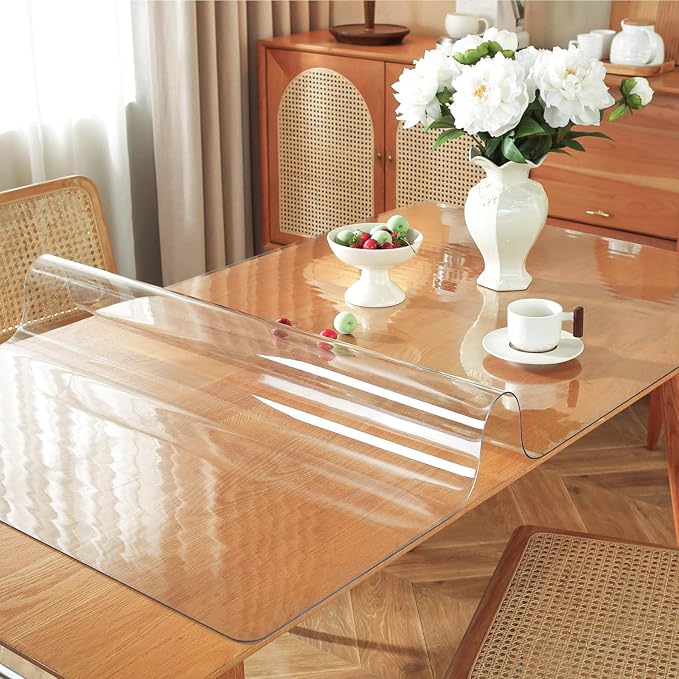 OstepDecor Clear Table Cover Protector 20 x 48 Inch, 1.5mm Thick Plastic Table - Image 2