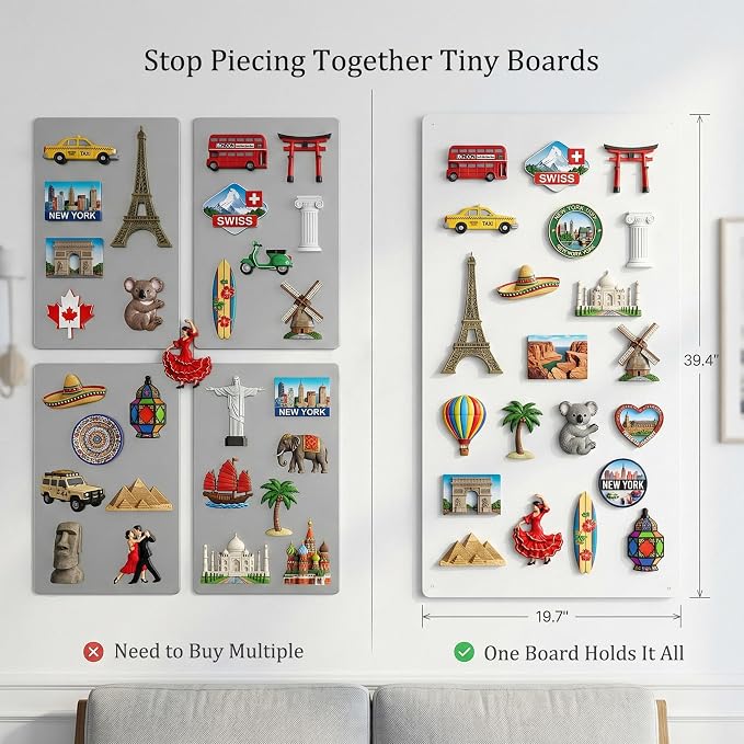 Magnetic Board for Wall 19.7" x 39.4": Extra Large White Display Board for - Image 5