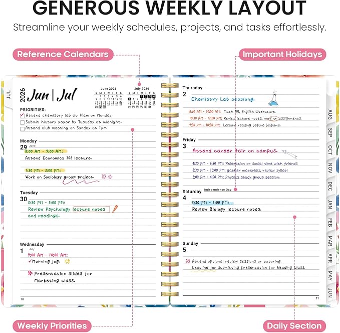 Planner 2026-2027, Academic Year Monthly and Weekly Calendar Planner, Jul 2026 - Image 3