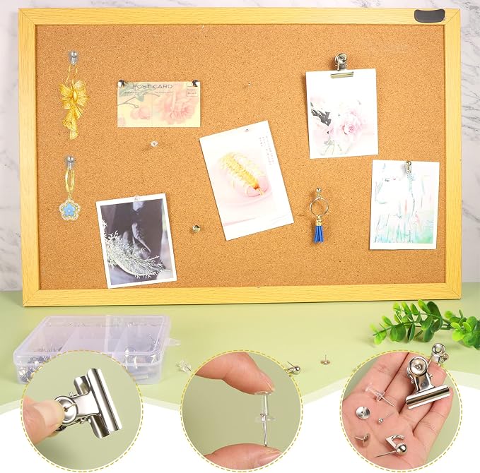 310 Pcs Silver Push Pins Set, Thumb Tacks Decorative Push Pins - Image 3