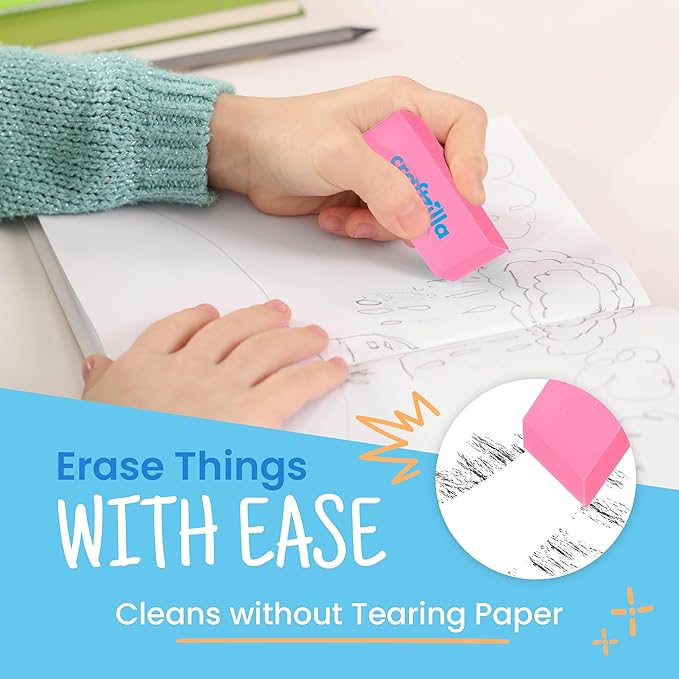 Pink Erasers Bulk 100 Pack - Large Latex- Free Bulk Erasers for Kids, Classroom, and School Supplies - Ideal for Pencils and Drawing - Teacher Supplies - Borradores Escolares-DeskLoop Office