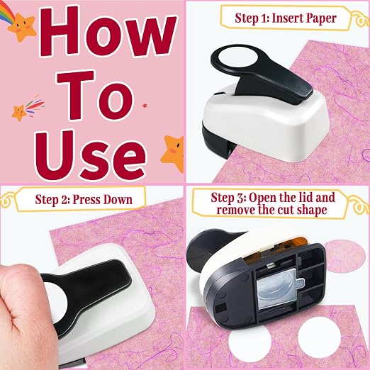Square Hole Punch, Circle Punch, Star Hole Punches, 1 inch Square Puncher - Image 5