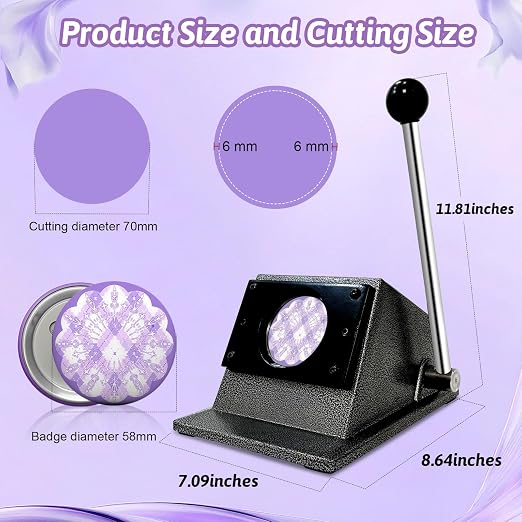 58mm Button Paper Cutter, 2.28 inch Graphic Punch Die Cutter Circle Punch Cutter - Image 5