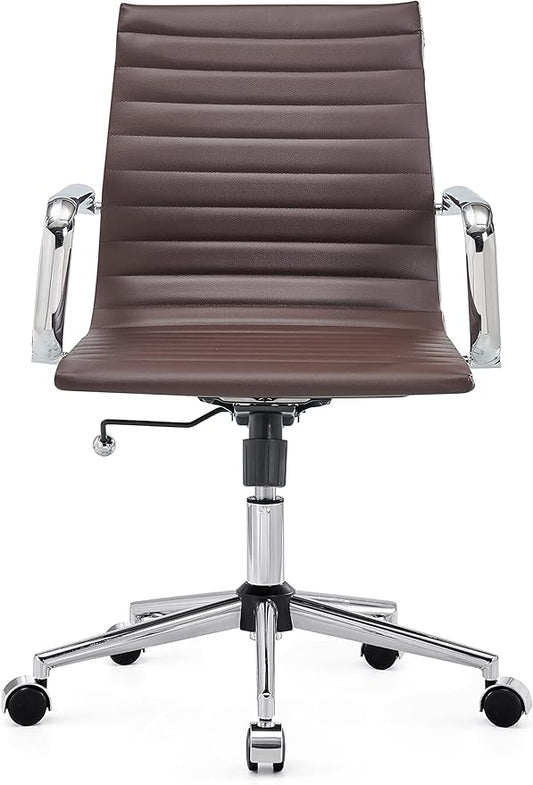 Chair, Desk Computer Chair ，with Armrests ，Ergonomic Office Chair for Home and Office, 17.32 x 22.83 x 35.43 inches, Multiple Colors (Brown)-DeskLoop Office