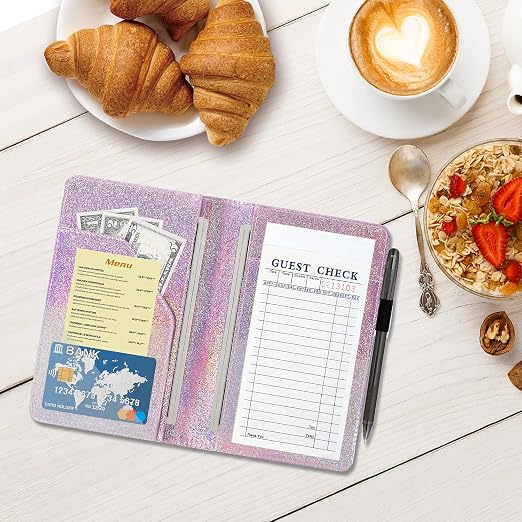 ACdream Server Books for Waitress, Guest Book Note Pad, Cute Pocket Leather - Image 3