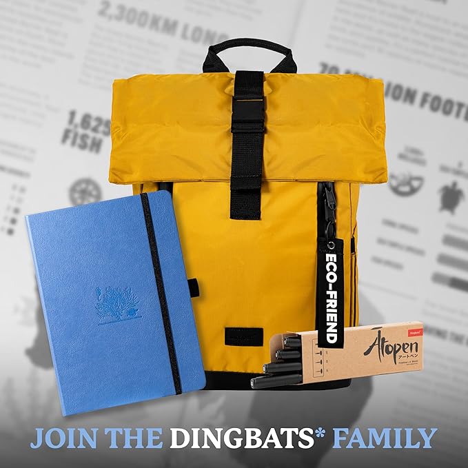 Dingbats* Earth Dotted Writing Journal Notebook A5 - Vegan Leather Hardcover - Ideal for Work, Travel - Pocket, Elastic Closure & Bookmark-DeskLoop Office