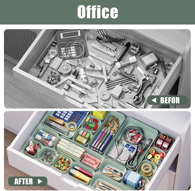 Drawer Organizers Bins 18 PCS for Bathroom Makeup Desk Office | - Image 6