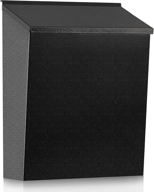 KYODOLED Convenient and Durable Wall Mount Mailbox for Outside, Easy Installation, Ample Storage Space to Accommodate Standard-Sized Letter, Magazine, Check, Black, Drop Box for Home or Apartment-DeskLoop Office