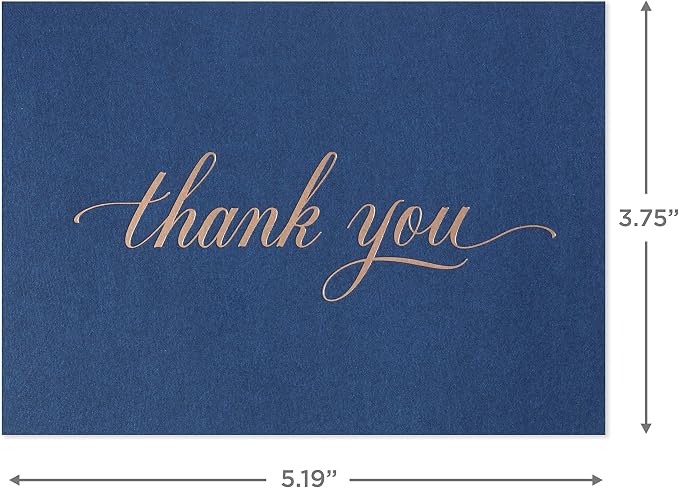 Hallmark Pack of Thank You Cards, Elegant Silver Foil - Image 3