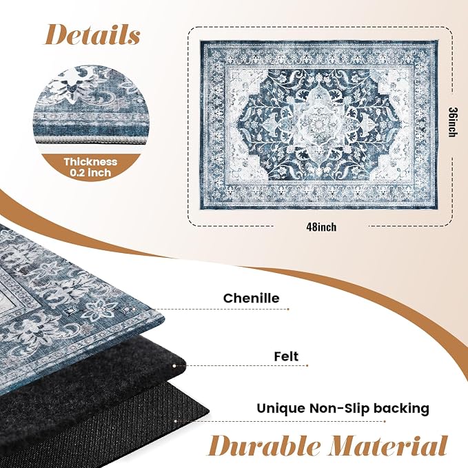 Office Chair Mat for Hardwood Floor & Tile Floor, Machine Washable Office Area - Image 3