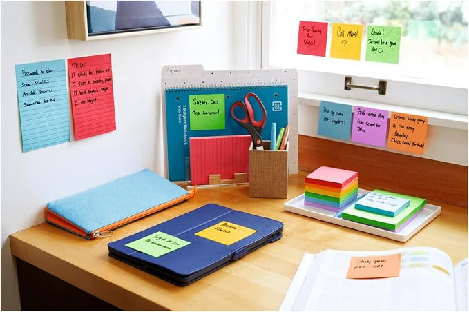 Post-it Super Sticky Notes, 5 Sticky Note Pads, 3 x 3 in., School Supplies and - Image 12