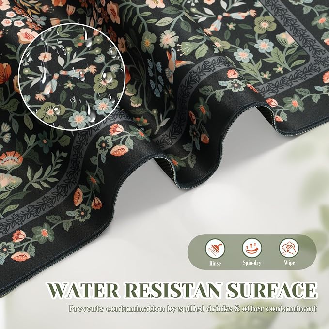 iCasso Aesthetic Floral Desk Mat, L Mouse Pads, Anti-Slip Retro Mousepad - Image 5