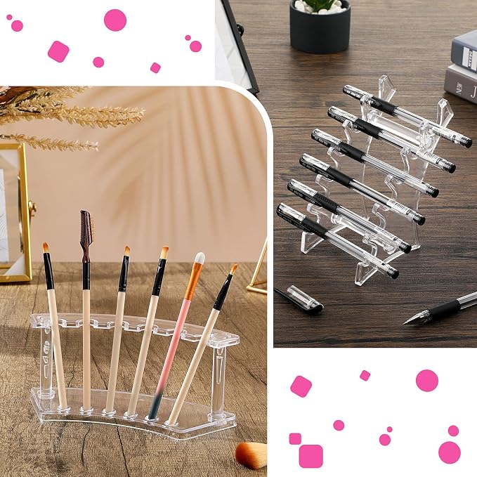 Teling 4 Pieces Pen Display Stand Acrylic pen Holder Clear Pen Stand Rack - Image 6