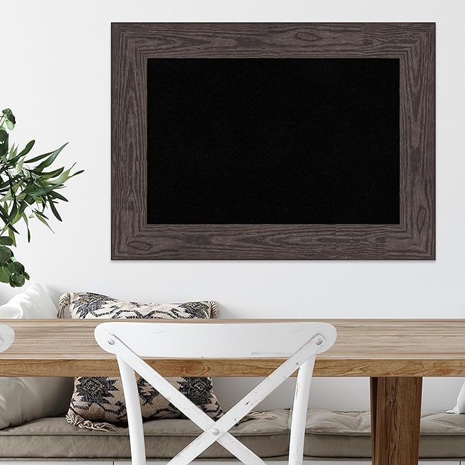 Amanti Art Black Cork Board for Wall, 22x30 Vision Board with Black Wood Frame, Medium Corkboard Office Decor for Home Organization, Country Rustic Corkboard Pinboard to Display Items for Home-DeskLoop Office