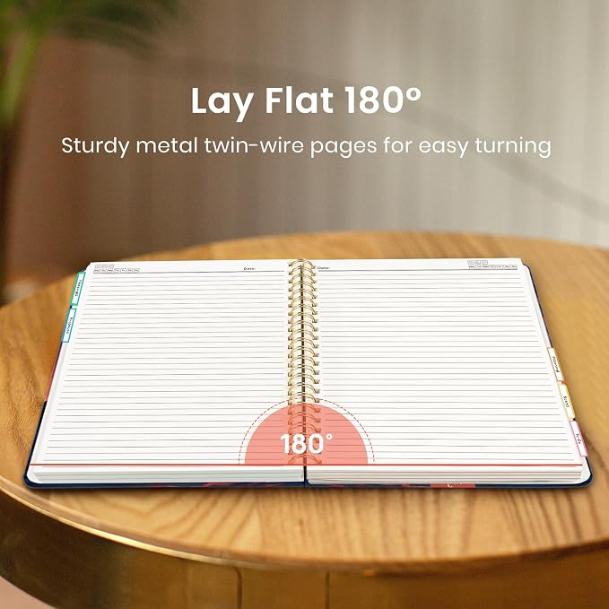 Large Lined Spiral Journal for Women Cute Hardcover 5 Subject Notebook for Work - Image 5